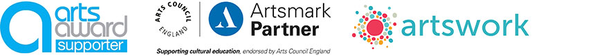 Arts Award supporter, Artsmark Partner and Artswork logos
