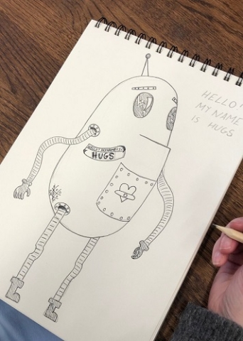 A sketchbook robot design
