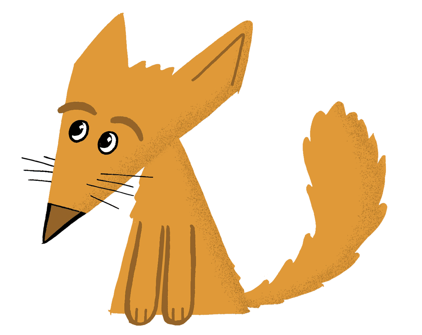 GIF showing how to draw Emily Fellah's fox character based on triangles